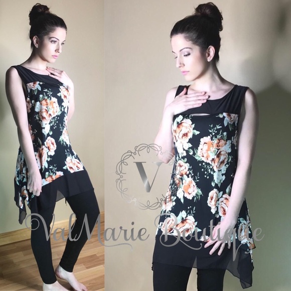 floral Tunic Blouse top - Picture 4 of 4